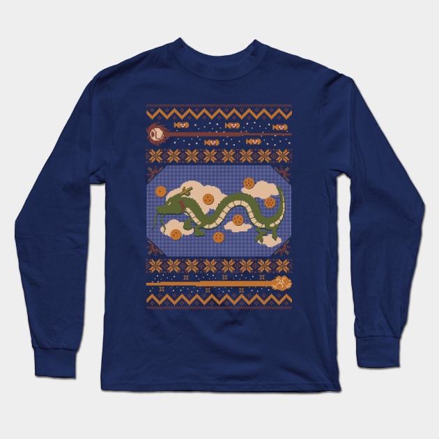 Kamehameha Ugly Sweater Long Sleeve T-Shirt by Arinesart